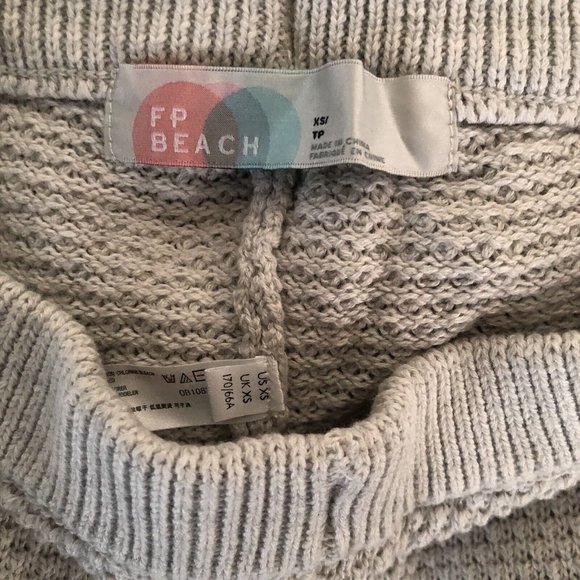 Free People Hailey Pants Ivory Heather Grey Relaxed Fit Pull On - Picture 5 of 7